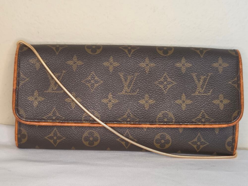 Louis Vuitton Monogram Twin Pochette GM Crossbody Bag LV Vintage